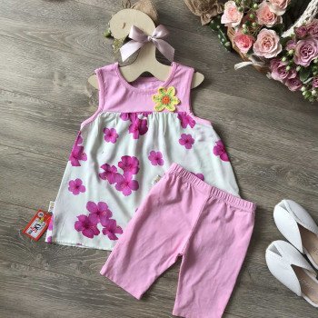 Áo hoa lanh sát nách bé gái- A56135-4